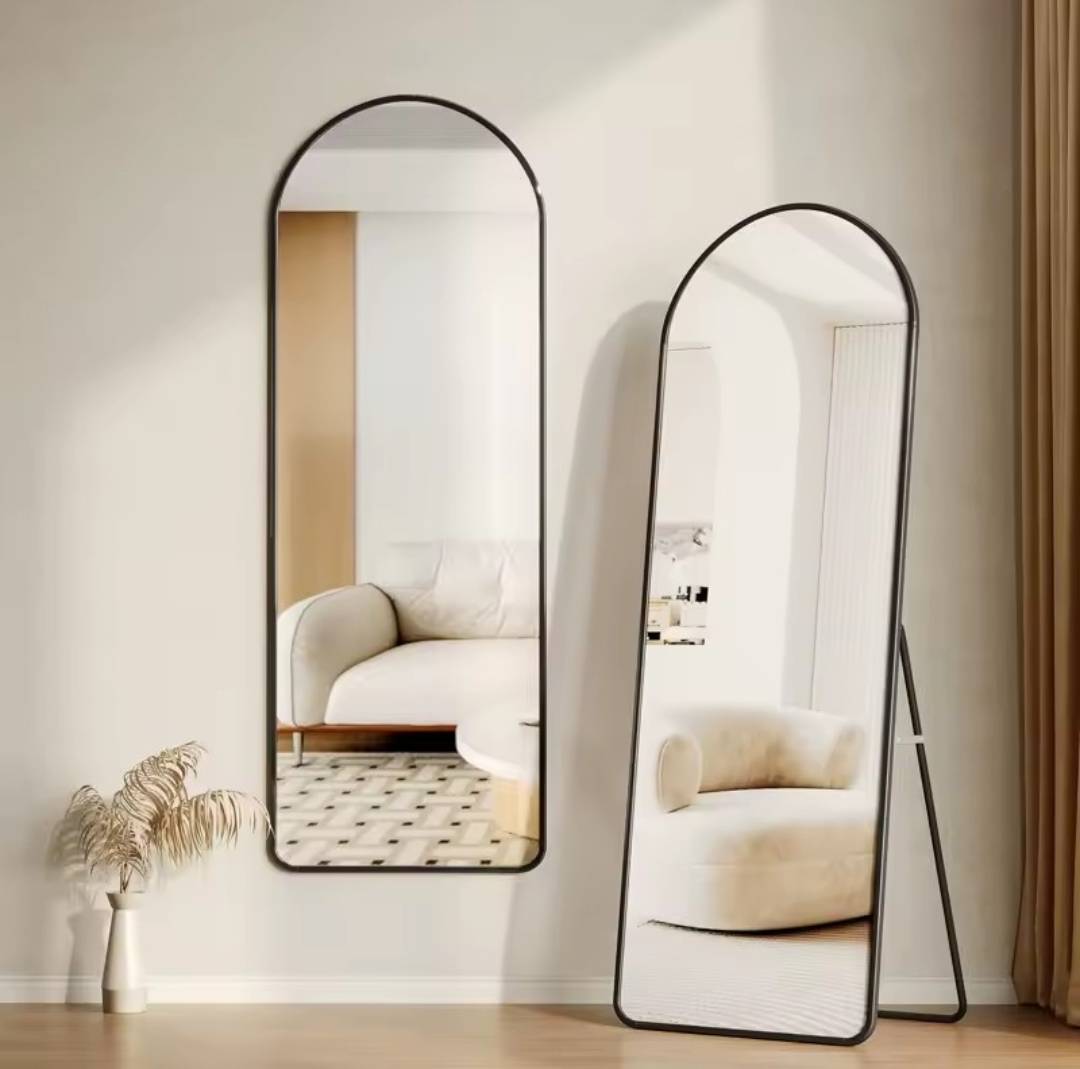 Full-Length Mirror with Aluminum Frame - Wall or Floor Mirror with High-Definition Explosion-Proof Nano Glass
