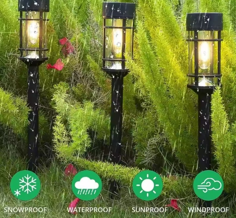 Pack of 8 Solar LED Garden Stakes - IP65 Waterproof Pathway Lights, Automatic Charging and Up to 10 Hours of Autonomy