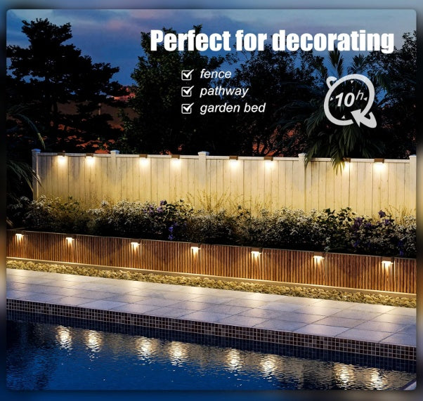 Pack of 16 Solar Lights for Stairs and Decks - Waterproof LED Beacons for Garden, Patio and Pathways