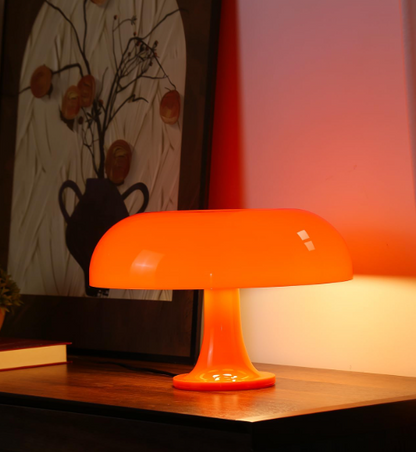 Anykonio Orange Mushroom Lamp, Mid-Century Modern Table Lamp for Bedroom, Minimalist Mushroom Decor, Small Night Lights, 2700K