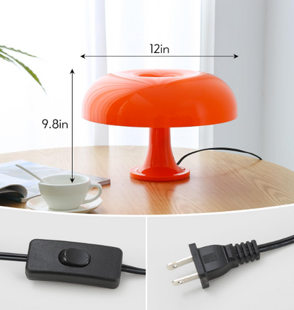 Anykonio Orange Mushroom Lamp, Mid-Century Modern Table Lamp for Bedroom, Minimalist Mushroom Decor, Small Night Lights, 2700K