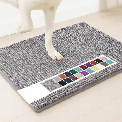 Super Absorbent Door Mat Indoor, Microfiber Quick Dry Chenille Entryway Rug, Non-Slip Front Door Mat, Indoor Mats for Entryway, Machine Washable Pet Rug, Grey 30"x19"