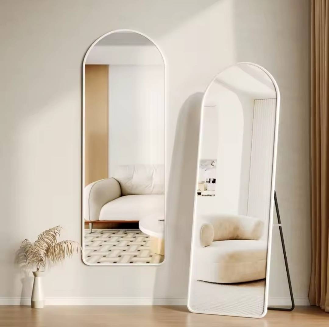 Full-Length Mirror with Aluminum Frame - Wall or Floor Mirror with High-Definition Explosion-Proof Nano Glass