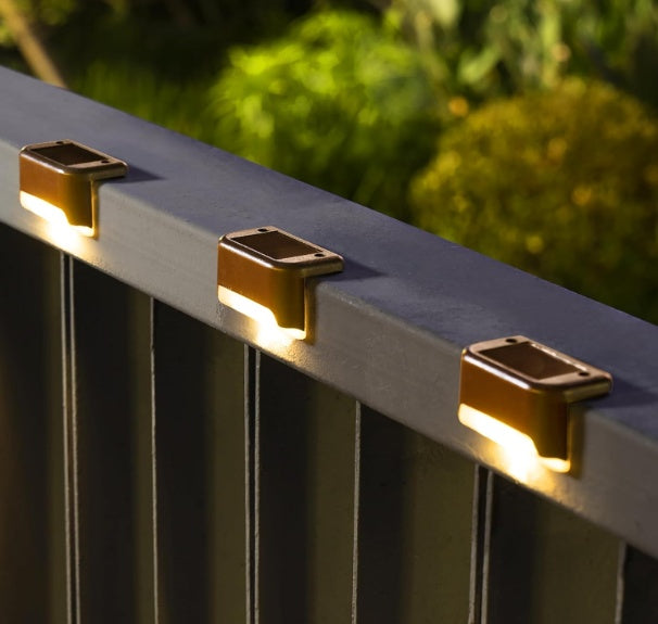 Pack of 16 Solar Lights for Stairs and Decks - Waterproof LED Beacons for Garden, Patio and Pathways