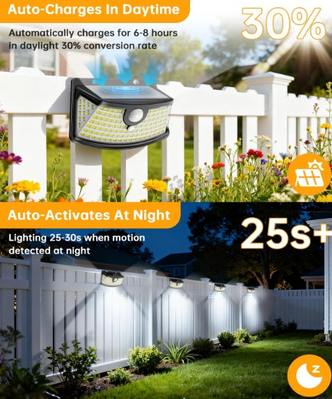 Solar Spotlight with Motion Sensor - 120 LEDs, 270° Wide Angle Outdoor Lighting, IP65 Waterproof for Security