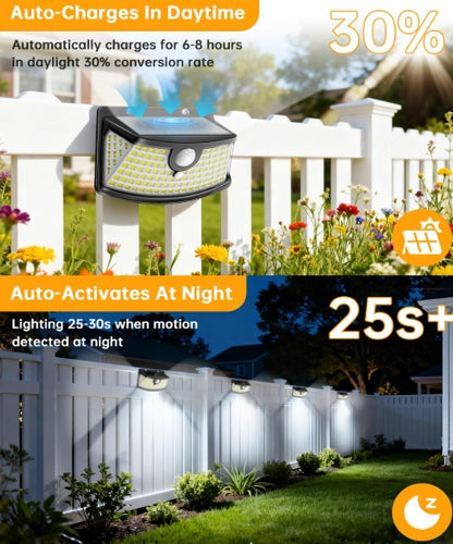 Solar Spotlight with Motion Sensor - 120 LEDs, 270° Wide Angle Outdoor Lighting, IP65 Waterproof for Security