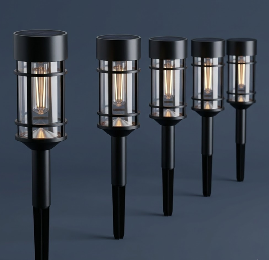 Pack of 8 Solar LED Garden Stakes - IP65 Waterproof Pathway Lights, Automatic Charging and Up to 10 Hours of Autonomy