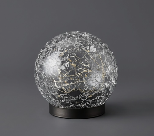 Solar Garden Lights - Waterproof Cracked Glass Globe Lamps, Automatic Decorative Lighting