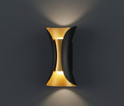 Bidirectional LED Wall Light - Modern Outdoor Lamp with Curved Design and IP54 Protection