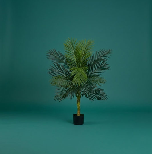 Golden Cane Artificial Palm Tree 1.2m - Realistic Leaf Fake Tree for Home and Office Indoor Decoration