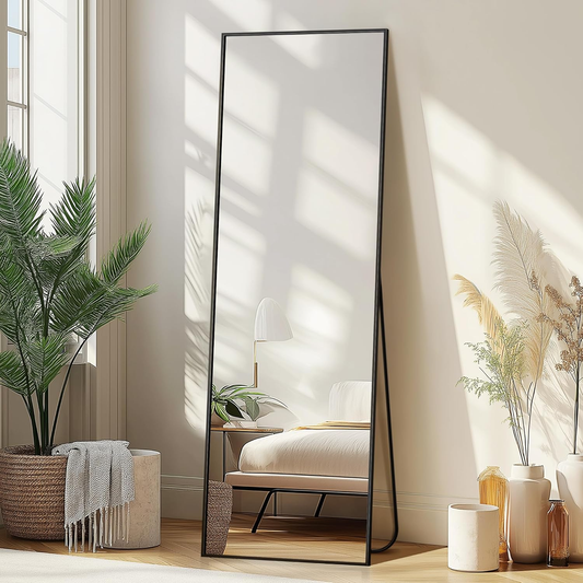 Full Length Mirror 58"x18" – Large Standing Mirror with Stand, Modern Style for Bedroom, Living Room and Dressing Room