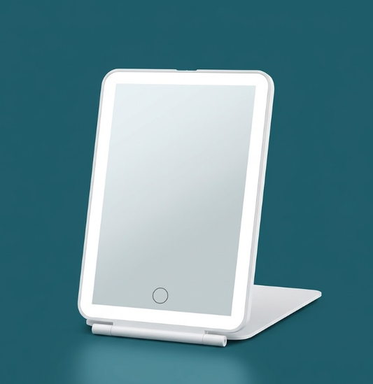 Rechargeable Makeup Mirror with LED Lights – Portable Vanity Mirror with 3 Lighting Tones and Adjustable Touch Screen
